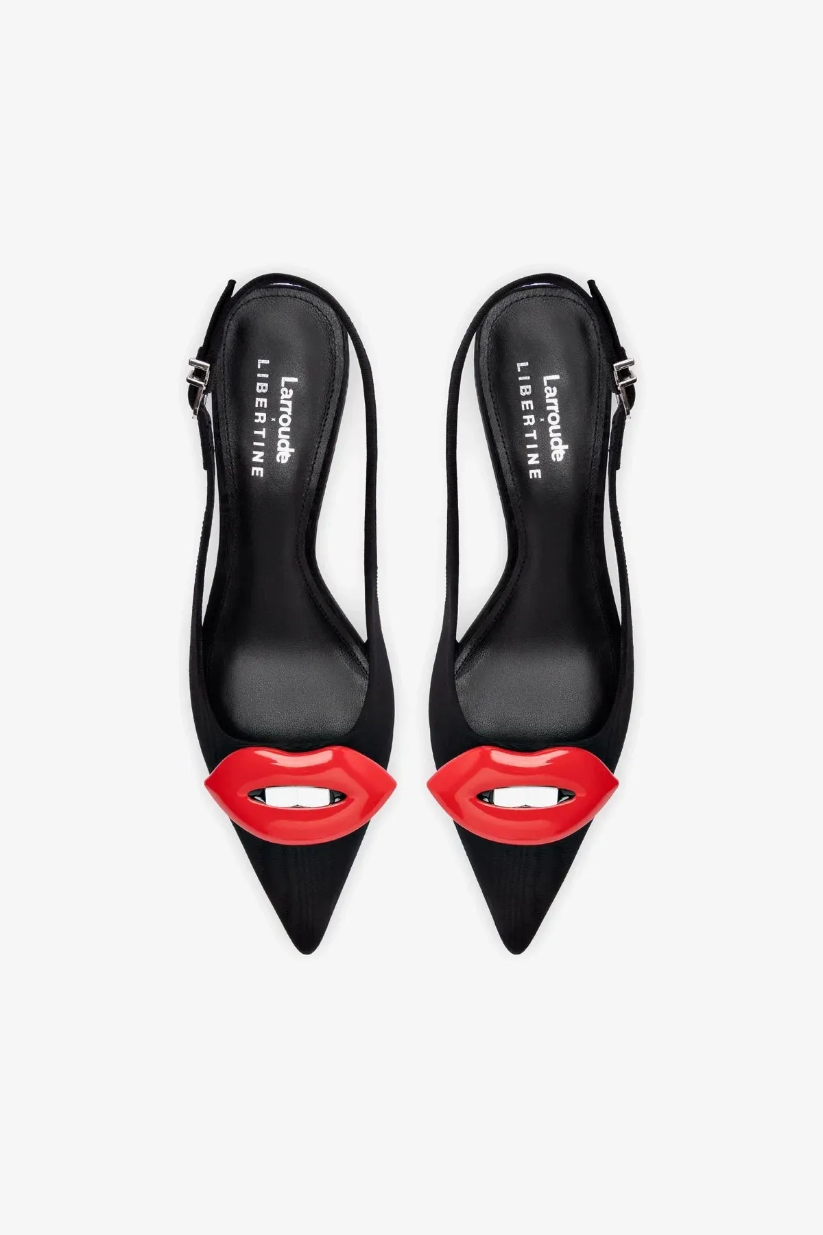 Larroud x Libertine Lips Pump Lo In Black Fabric