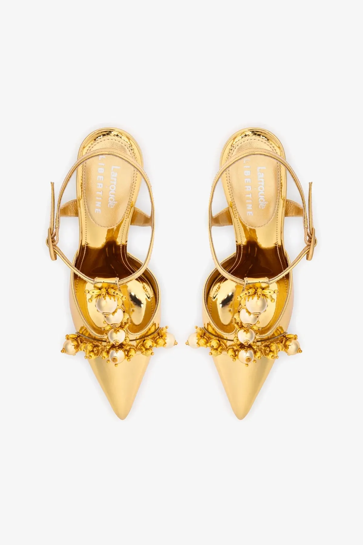 Larroud x Libertine Pump In Gold Specchio and Golden Balls