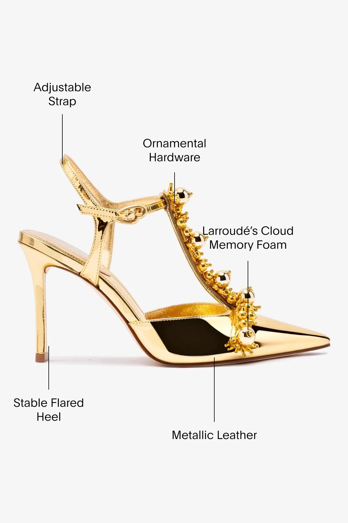 Larroud x Libertine Pump In Gold Specchio and Golden Balls