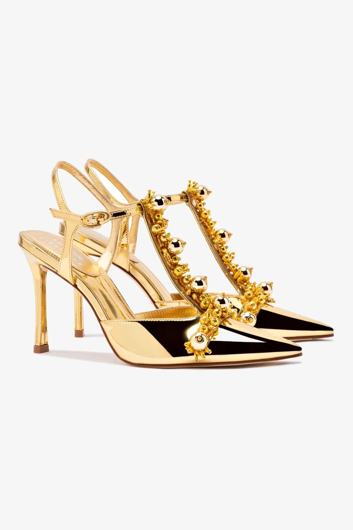 Larroud x Libertine Pump In Gold Specchio and Golden Balls