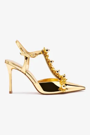 Larroud x Libertine Pump In Gold Specchio and Golden Balls