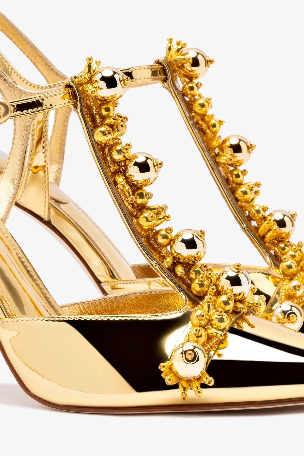 Larroud x Libertine Pump In Gold Specchio and Golden Balls
