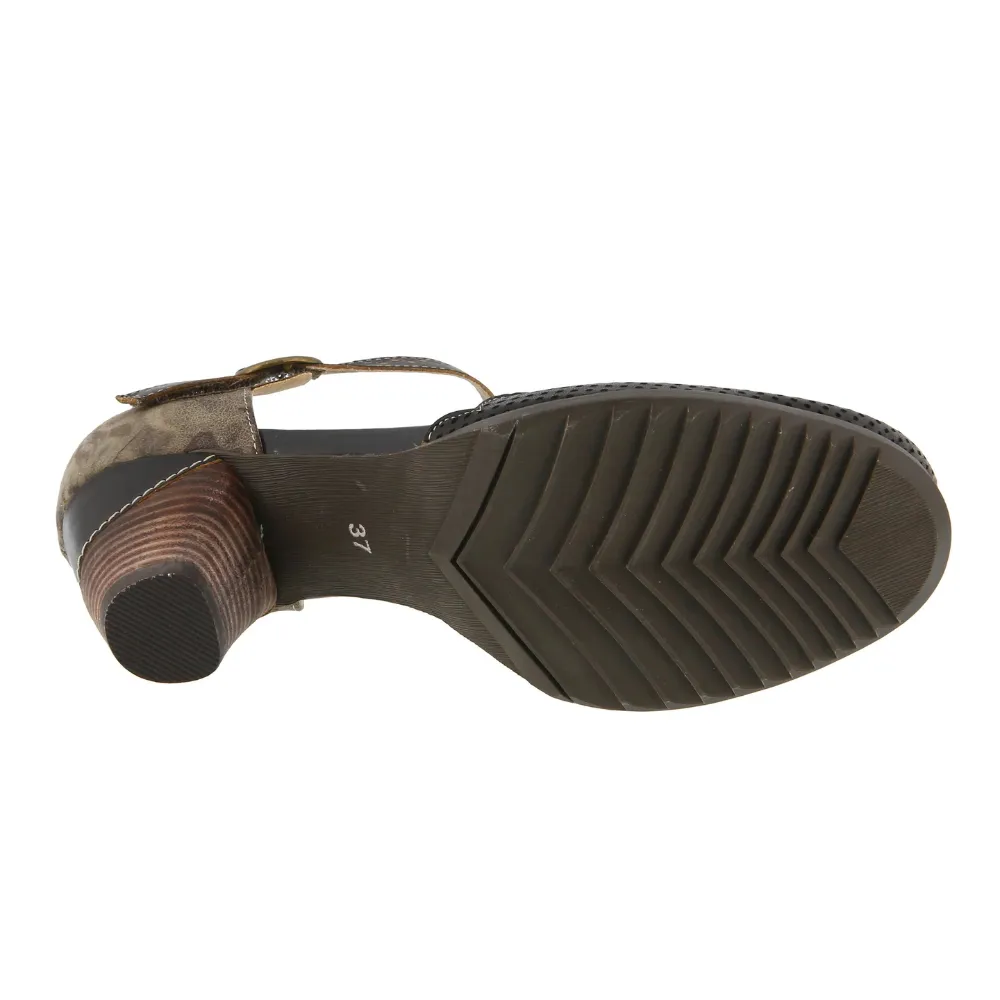 L'Artiste By Spring Step Parchelle Black Multi Leather Heel (Women's)