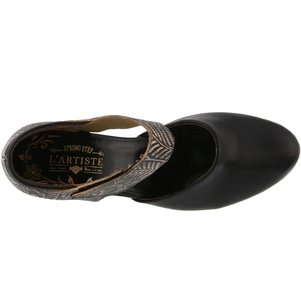 L'Artiste By Spring Step Toolie Black Leather (Women's)