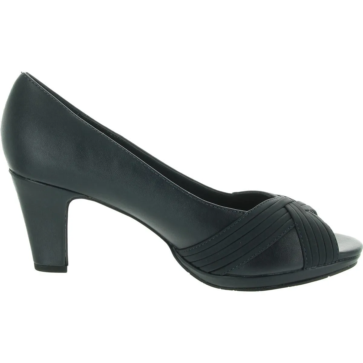 Lavish Womens Criss-Cross Faux Leather Pumps