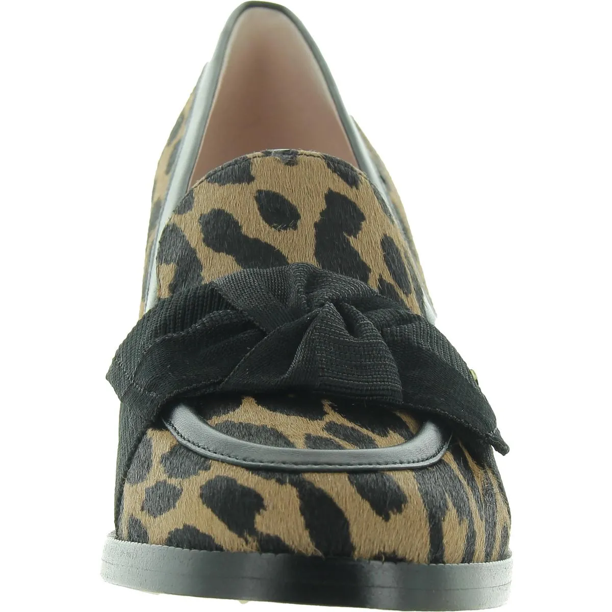 Leandra Womens Patent Leather Slip On Loafer Heels