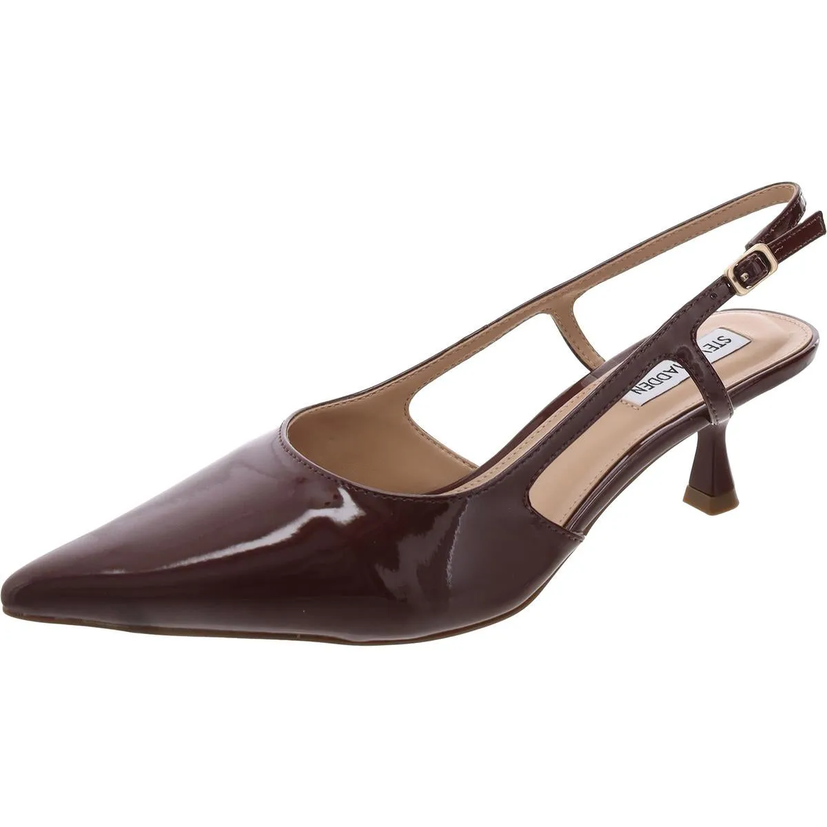 Legaci Womens Patent Cut-Out Slingback Heels