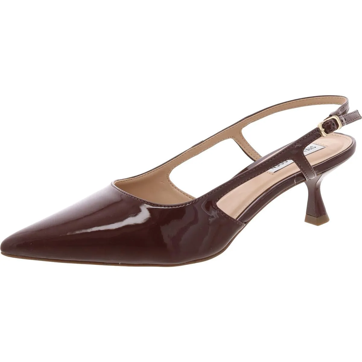 Legaci Womens Patent Cut-Out Slingback Heels