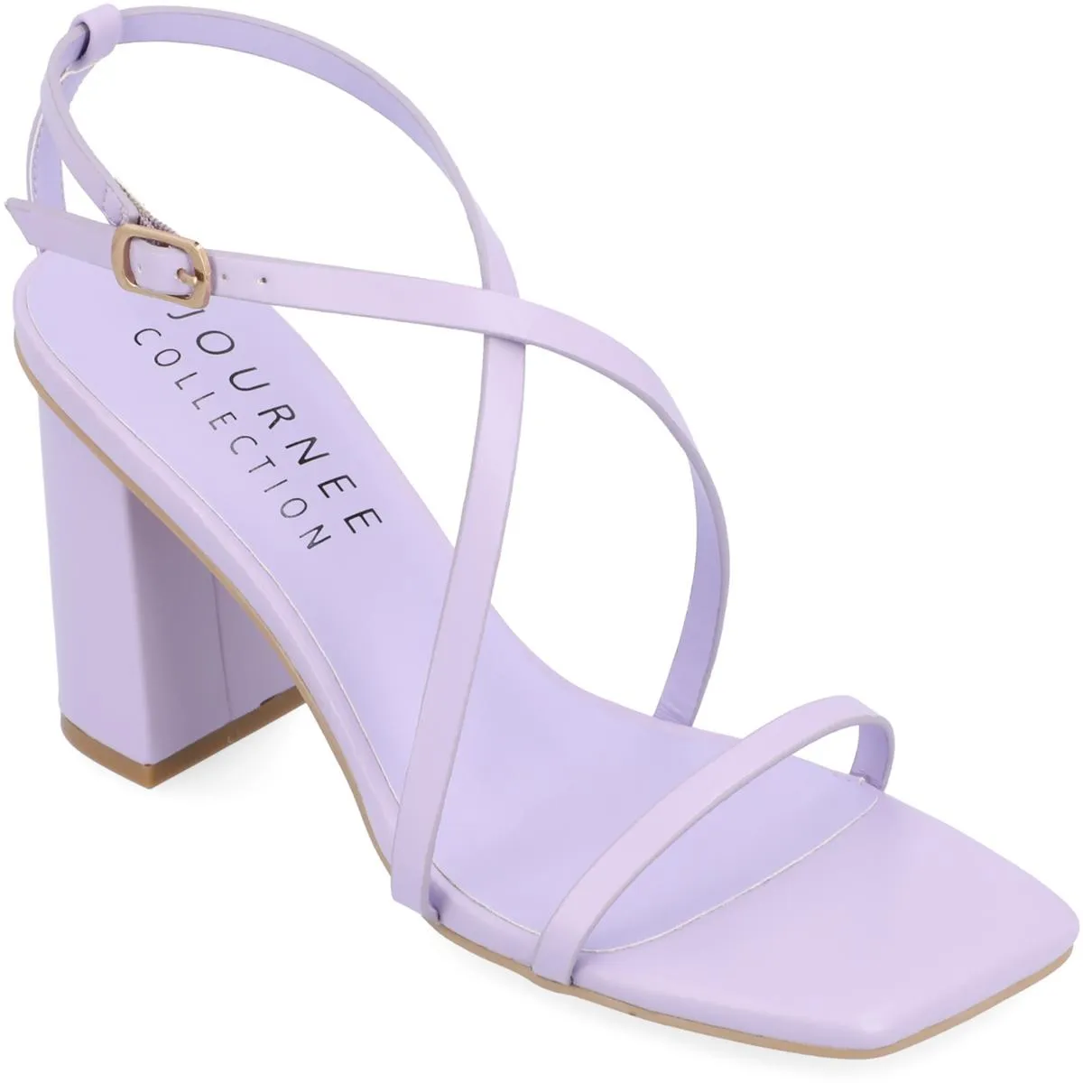 Lenorra Womens Faux Leather Open Toe Block Heels