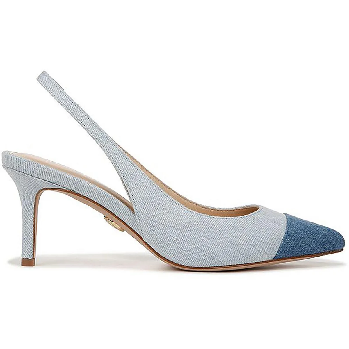 LILIANA Womens Two Tone Denim Slingback Heels