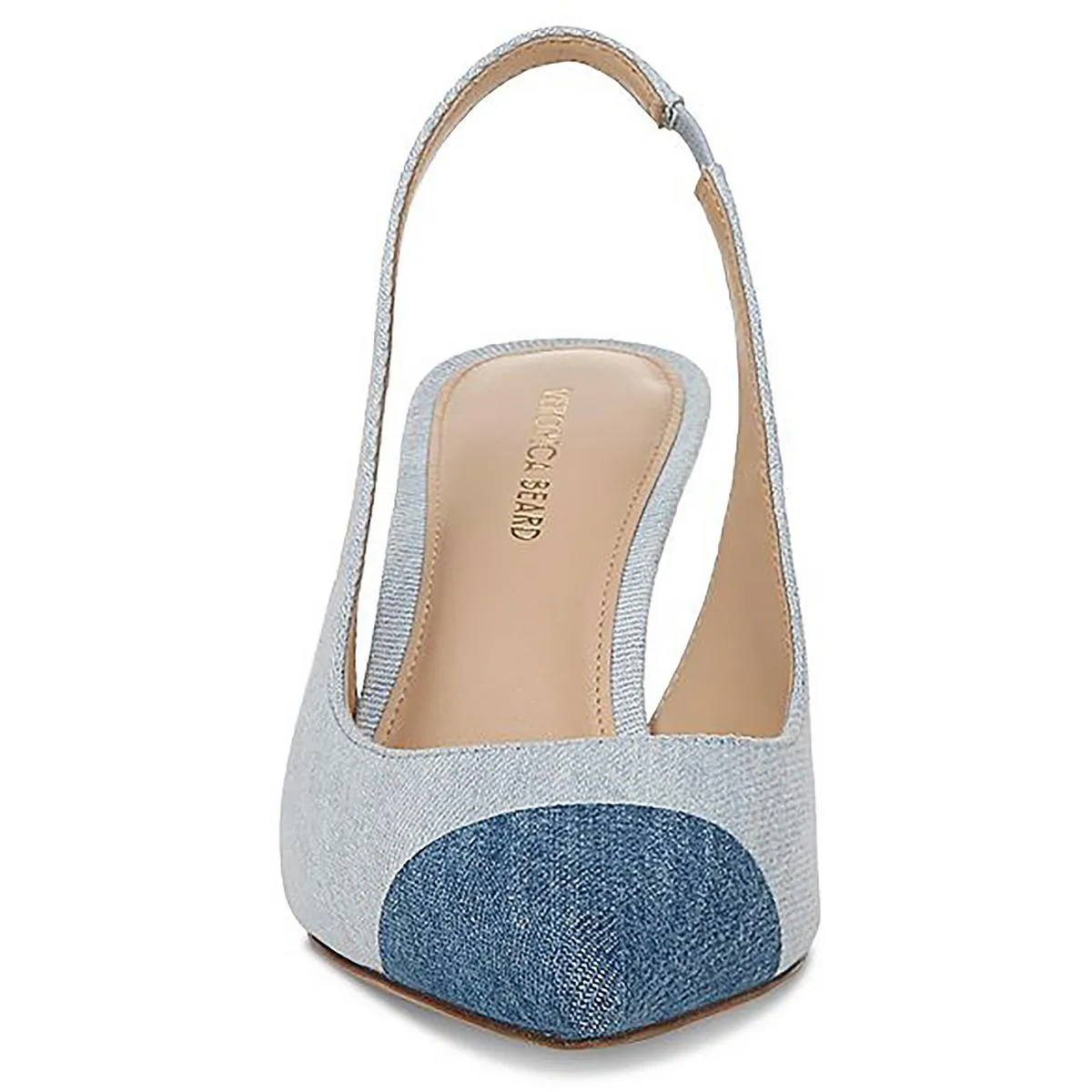 LILIANA Womens Two Tone Denim Slingback Heels