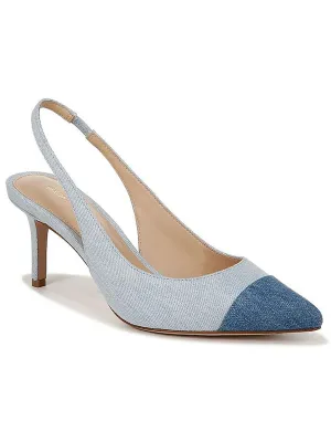 LILIANA Womens Two Tone Denim Slingback Heels