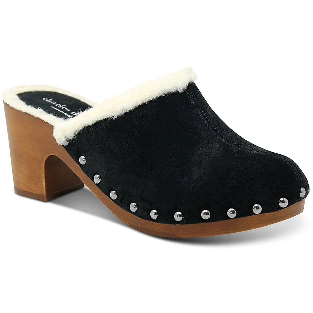 LIVID Womens Pointed Toe Block Heel Mules
