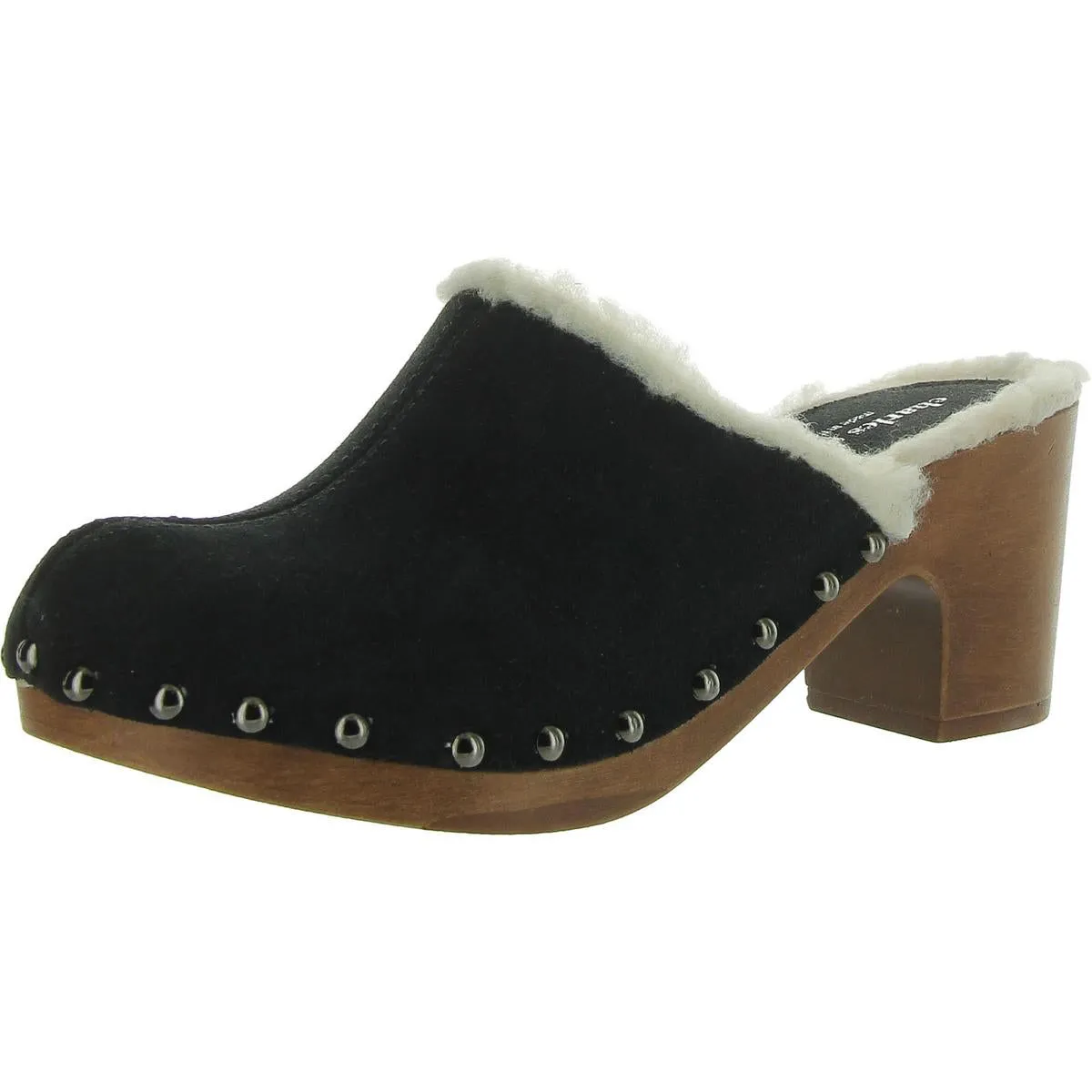 LIVID Womens Pointed Toe Block Heel Mules