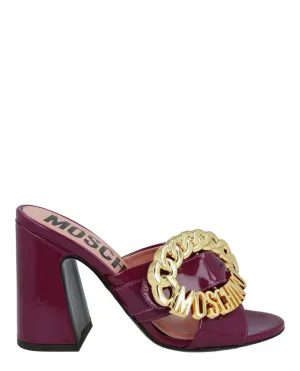 Logo Buckle Heel Sandals