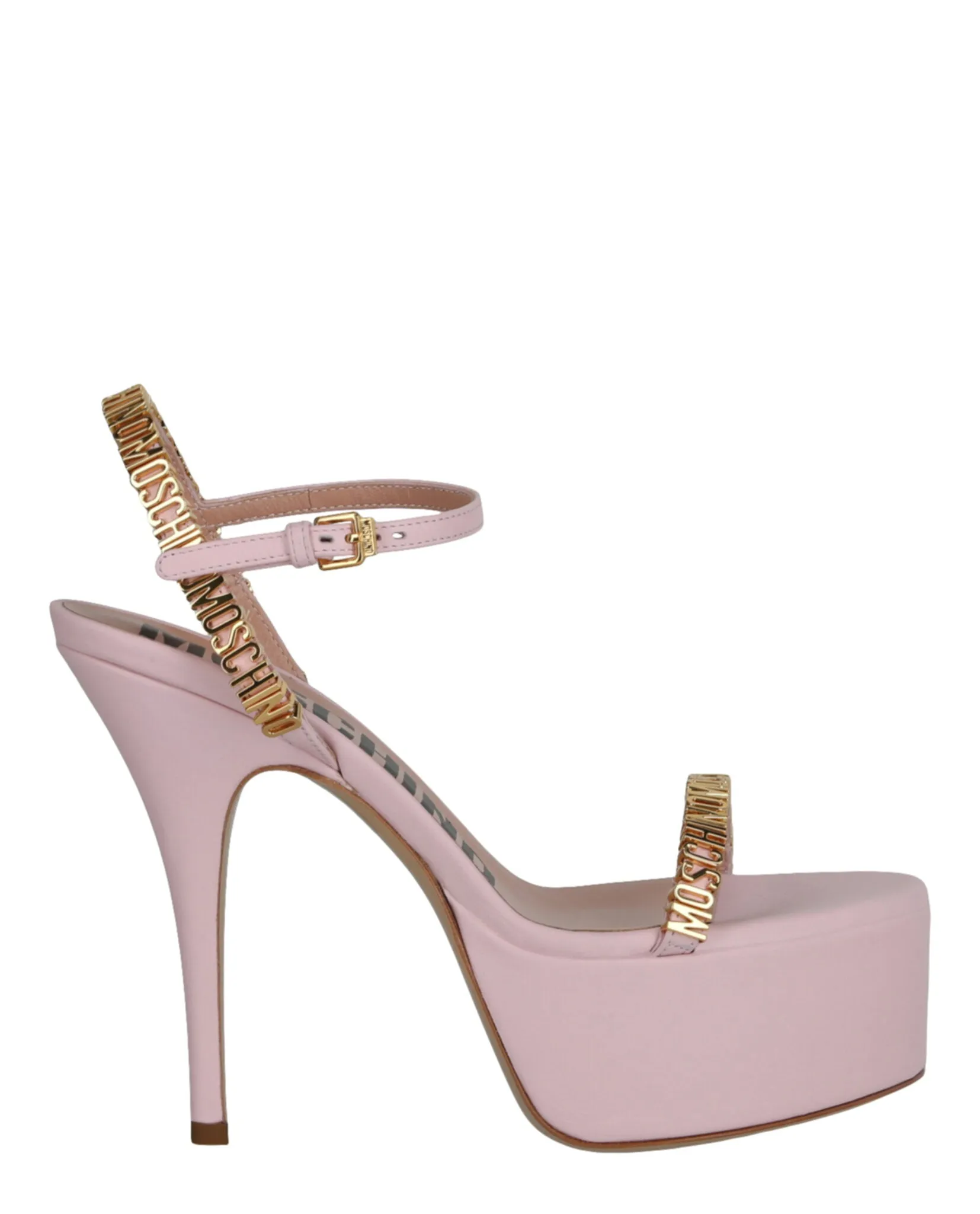 Logo Lettering Platform Heel Sandals