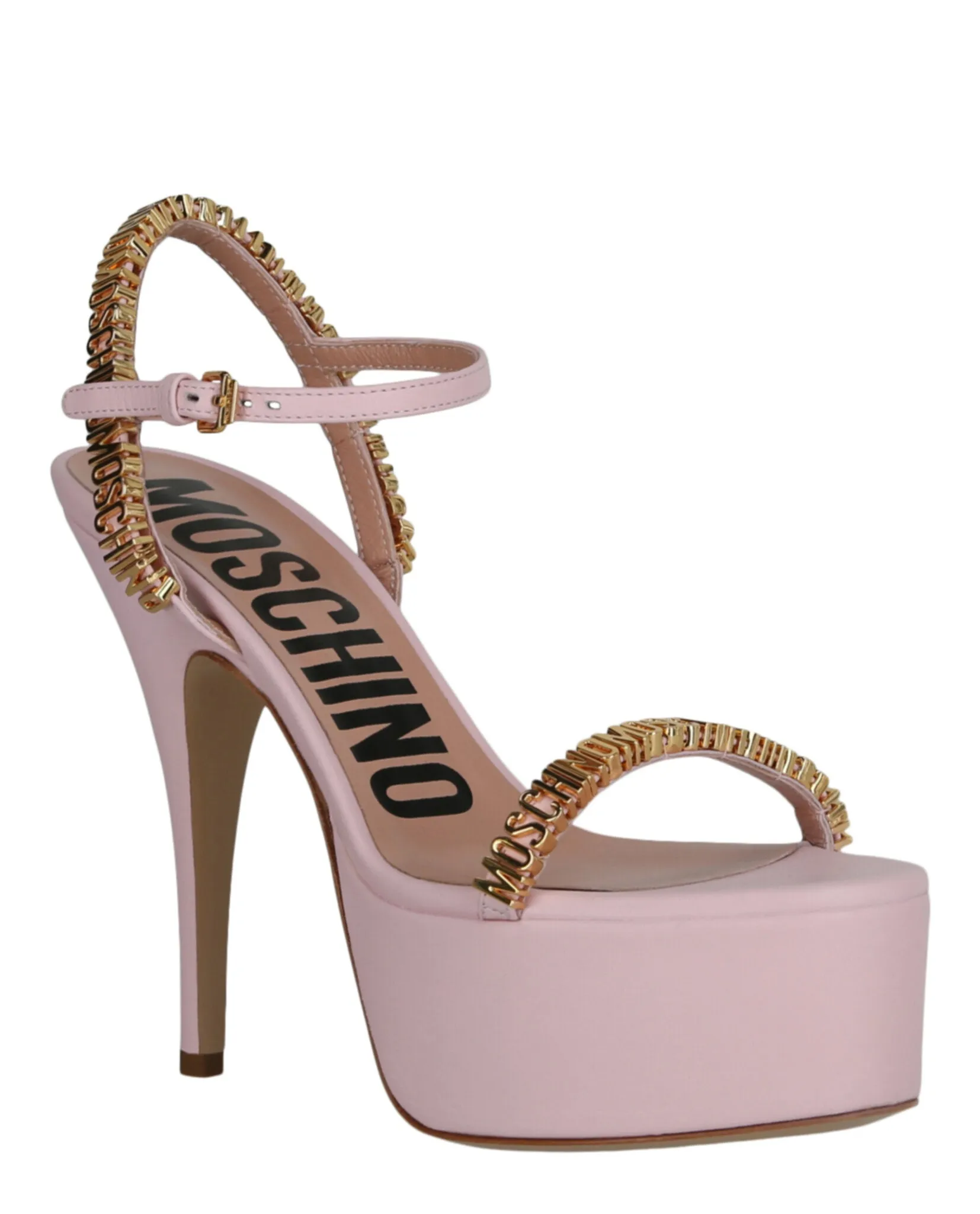 Logo Lettering Platform Heel Sandals