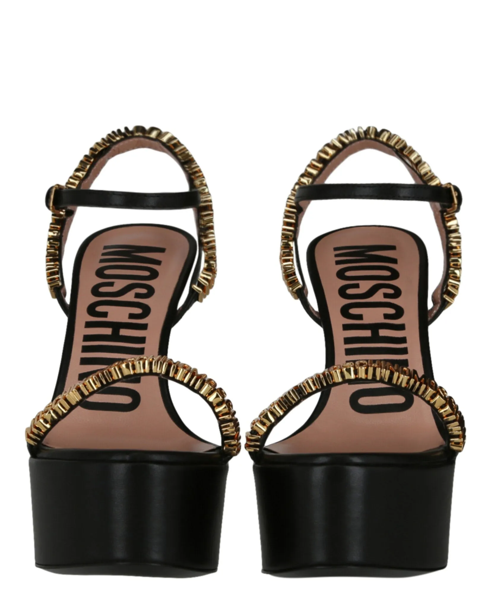 Logo Lettering Platform Heel Sandals