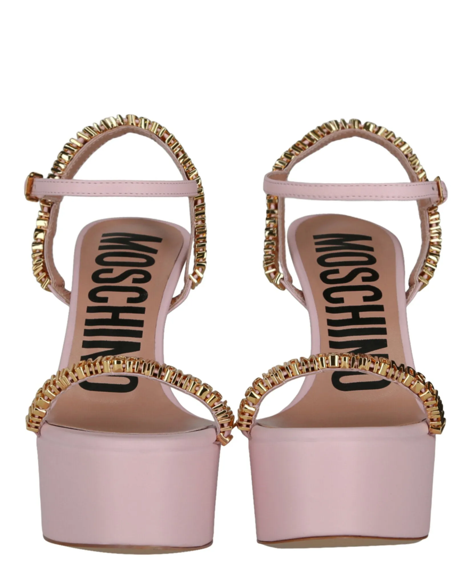Logo Lettering Platform Heel Sandals