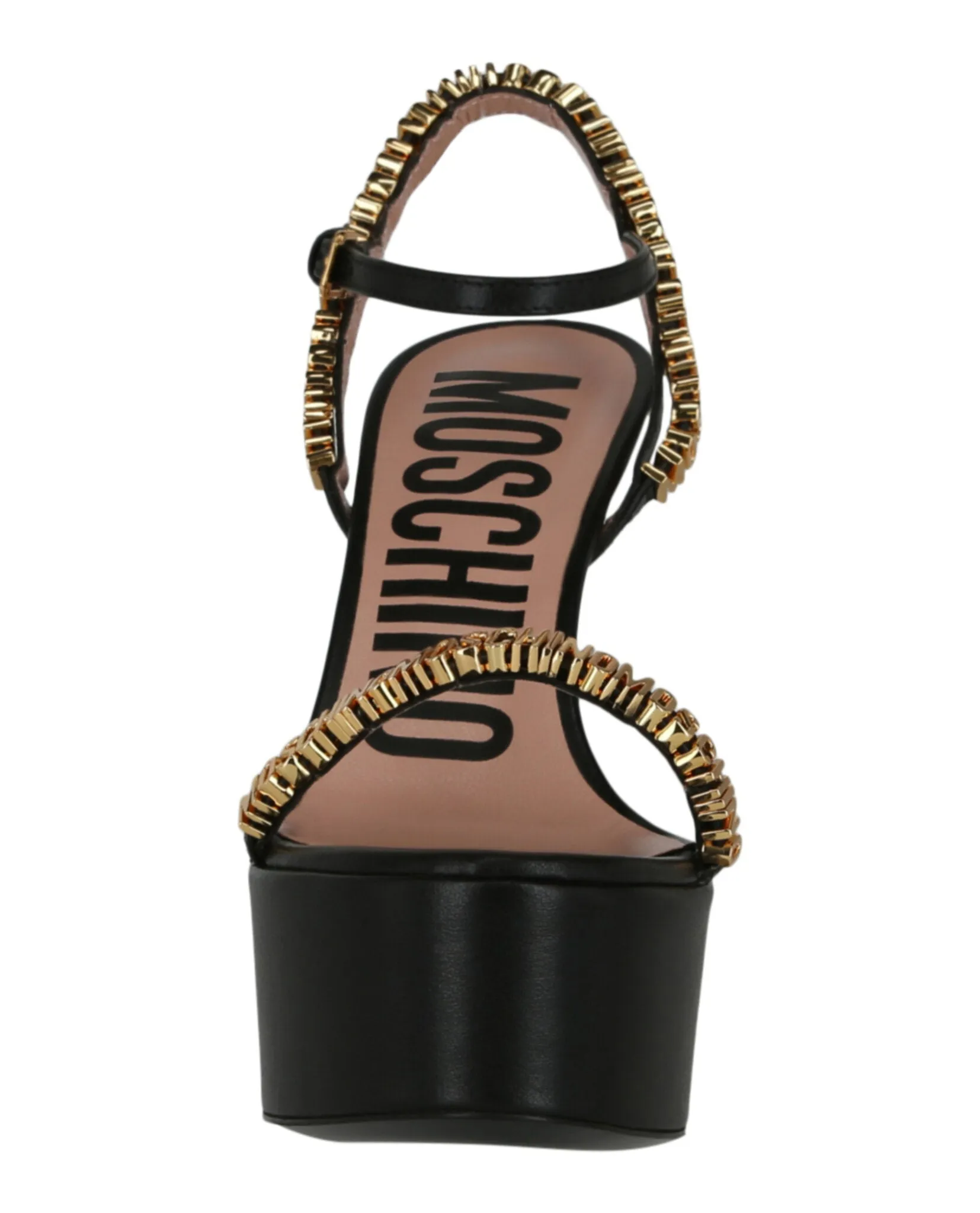 Logo Lettering Platform Heel Sandals