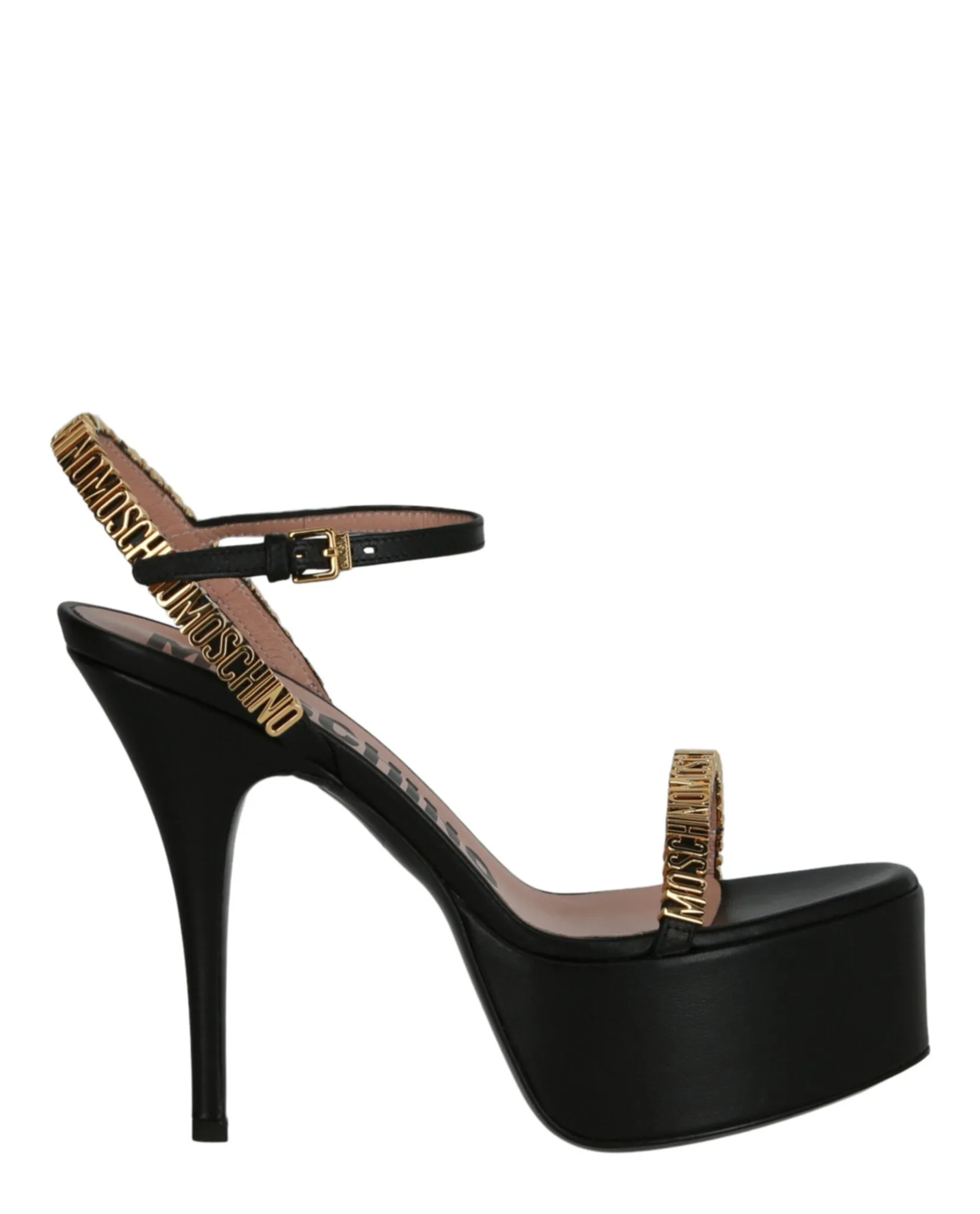 Logo Lettering Platform Heel Sandals