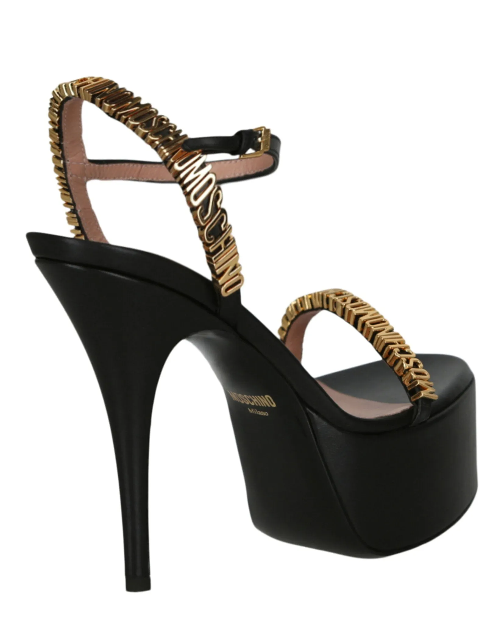 Logo Lettering Platform Heel Sandals