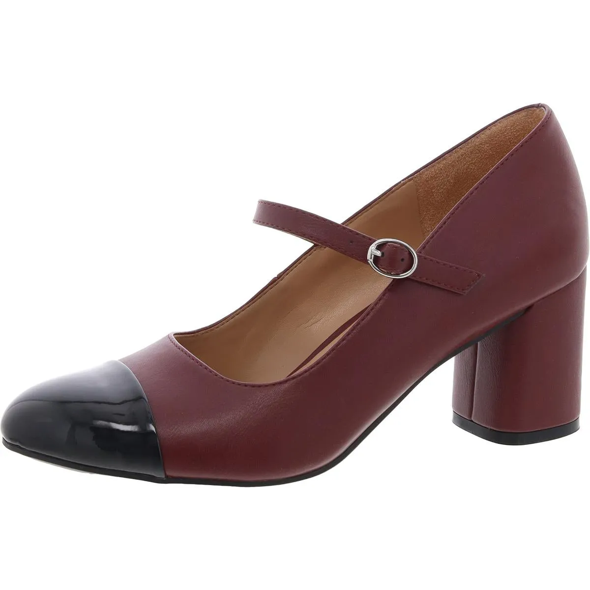 Lovable Womens Metallic Faux Leather Mary Jane Heels