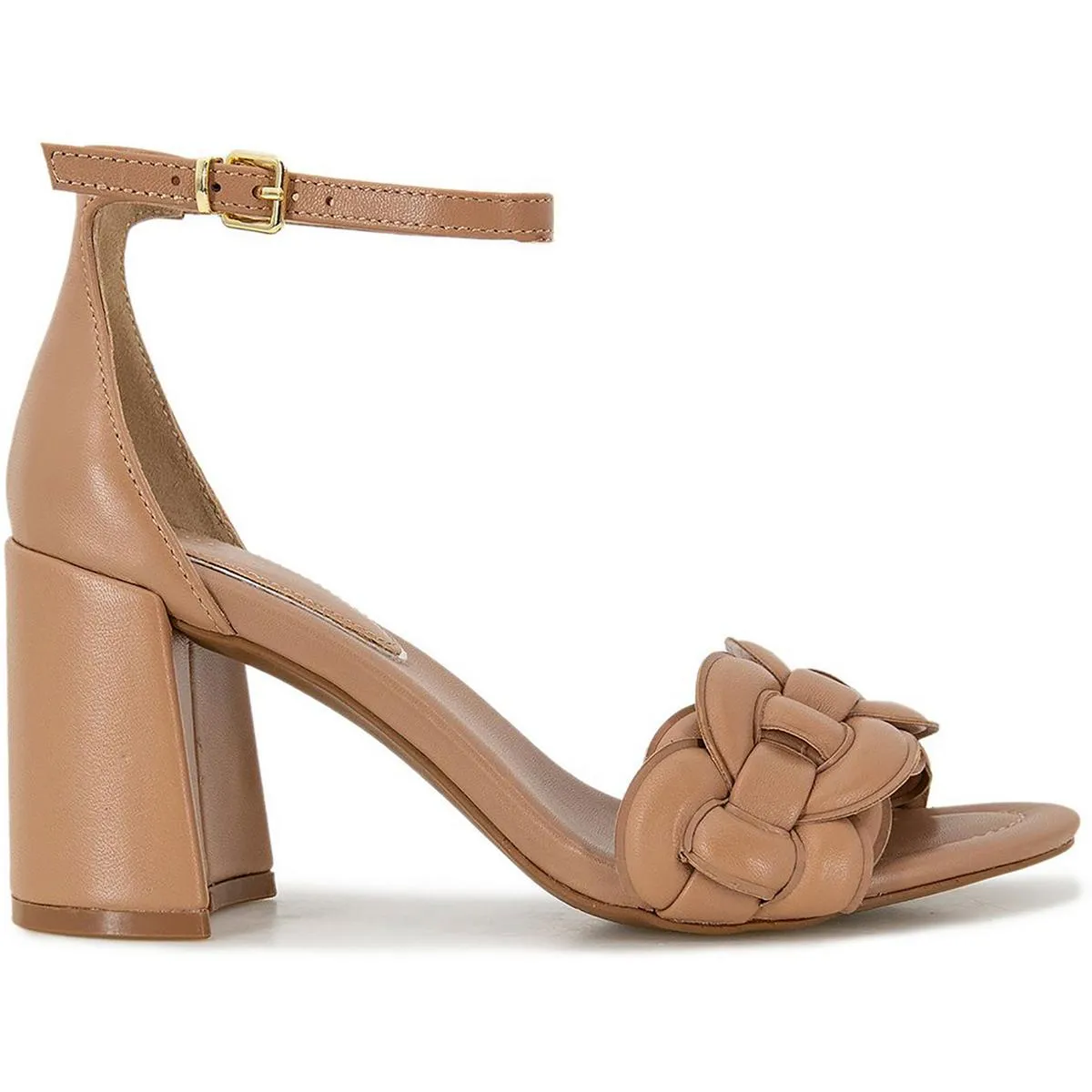 Luisa Womens Leather Almond Toe Block Heels