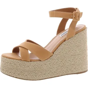 Lulah Womens Leather Espadrille Ankle Strap