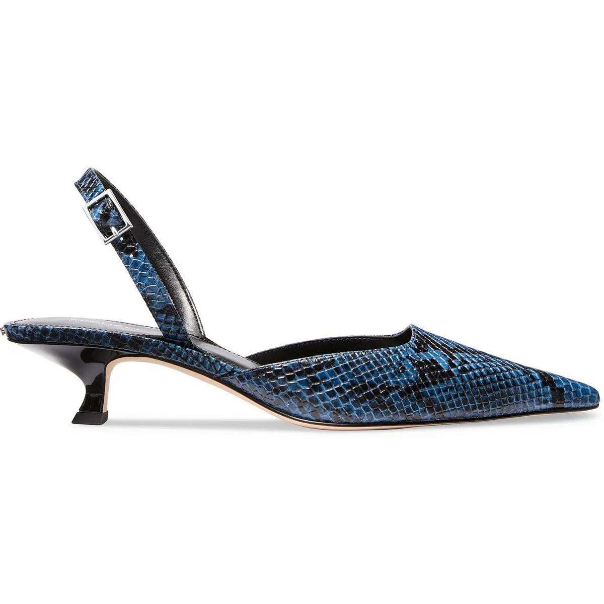 Luna Kitten Sling Pump Womens Adjustable Leather Slingback Heels