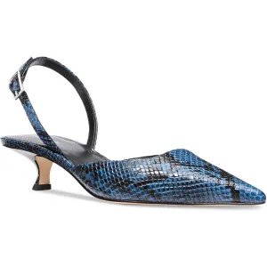 Luna Kitten Sling Pump Womens Adjustable Leather Slingback Heels