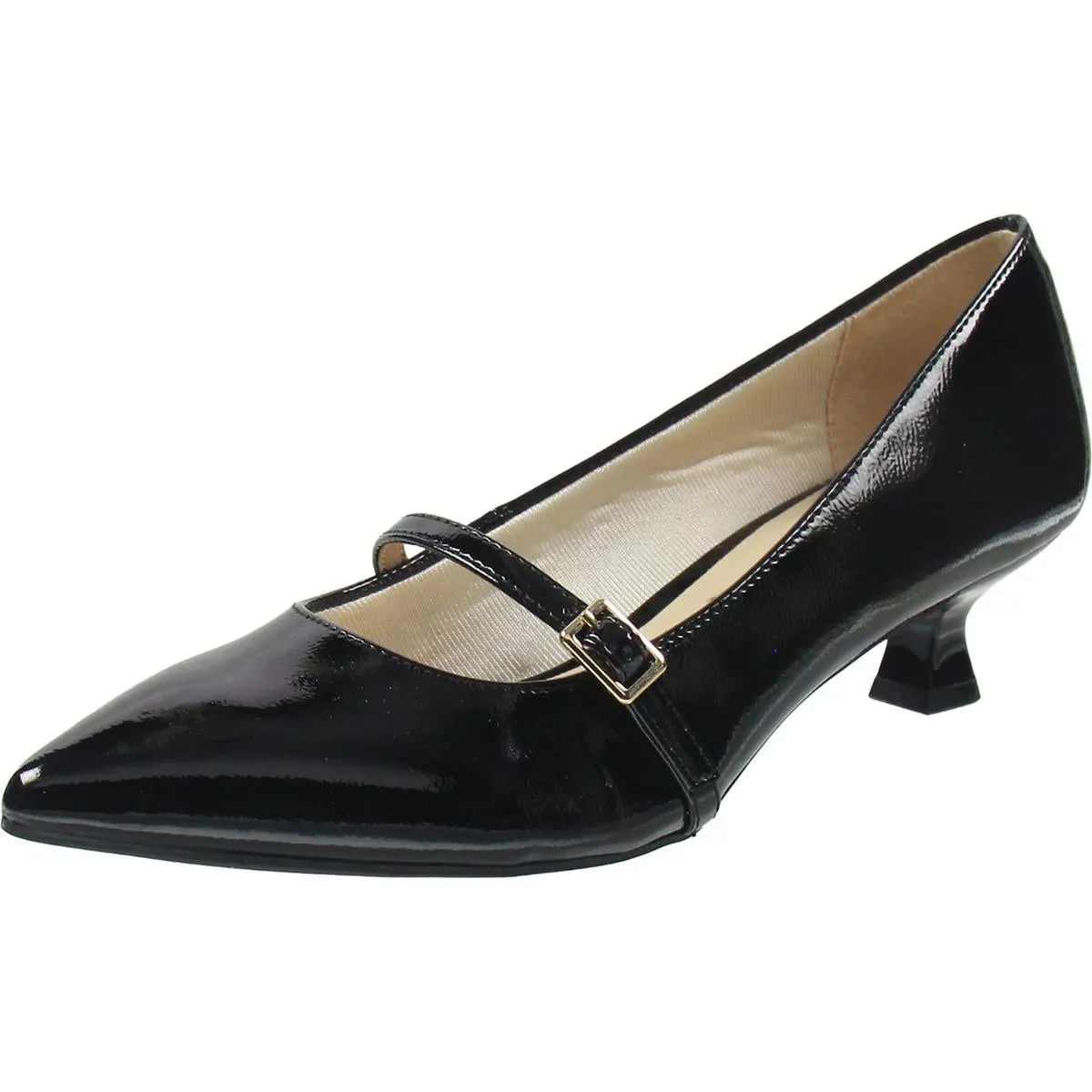 Madelyn Womens Adjustable Patent Mary Jane Heels