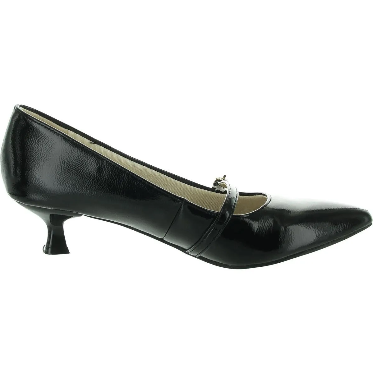 Madelyn Womens Adjustable Patent Mary Jane Heels