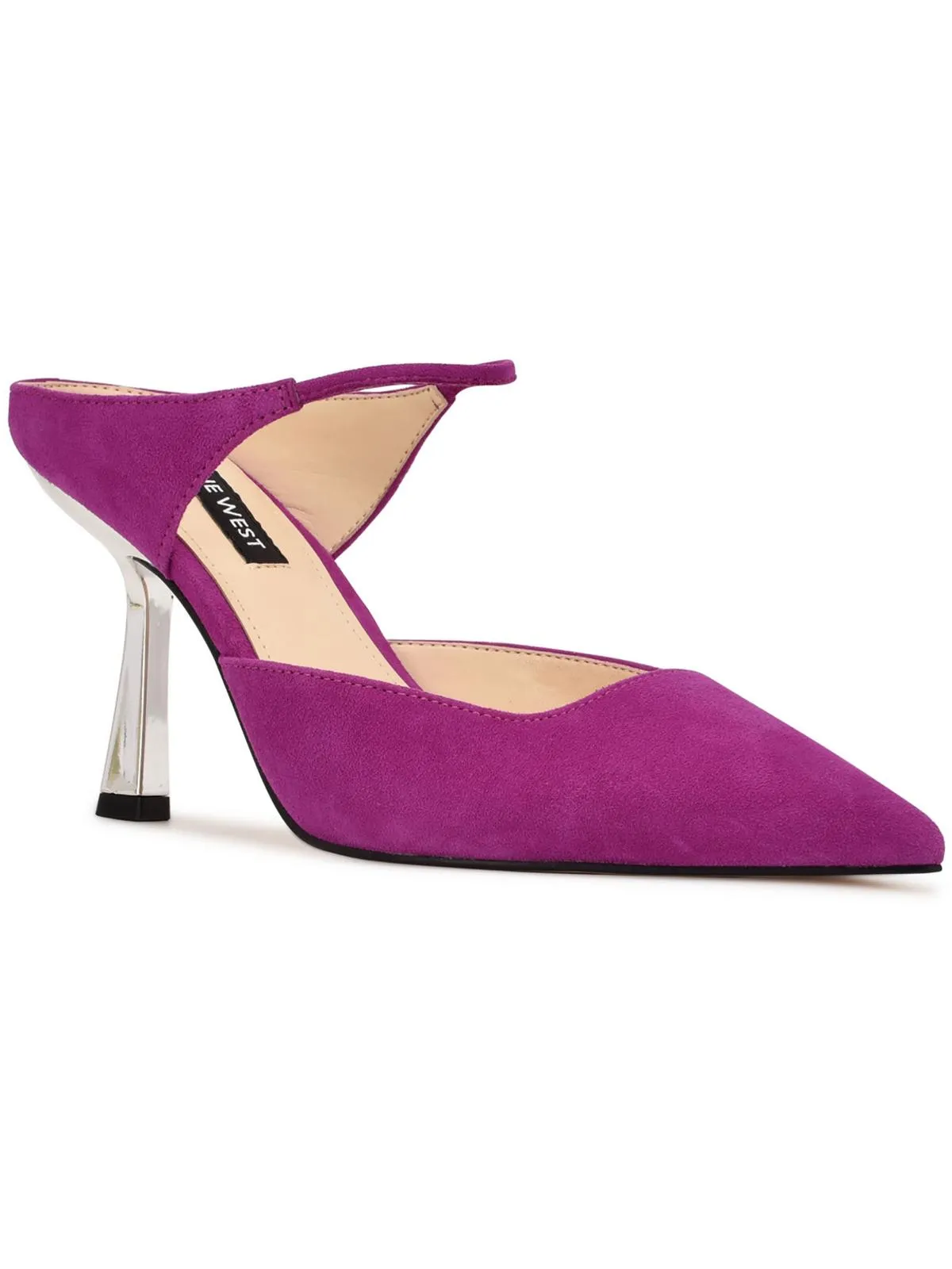 Madys Womens Leather Pointed Toe Mules