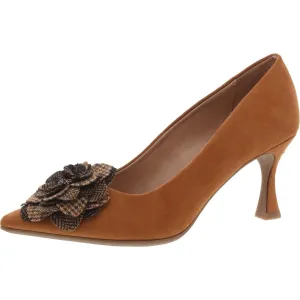Maisie Womens Faux Suede Floral Pumps