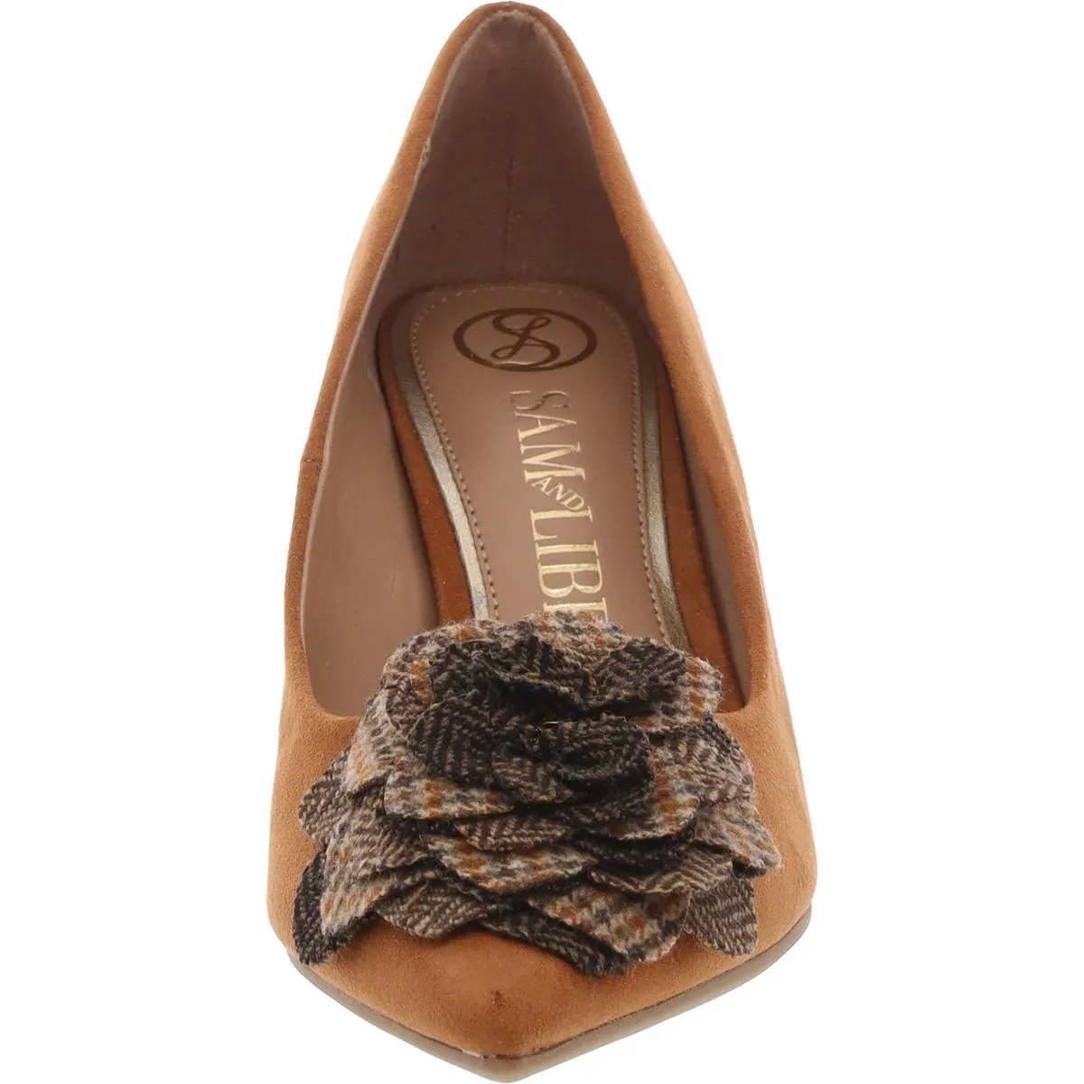 Maisie Womens Faux Suede Floral Pumps
