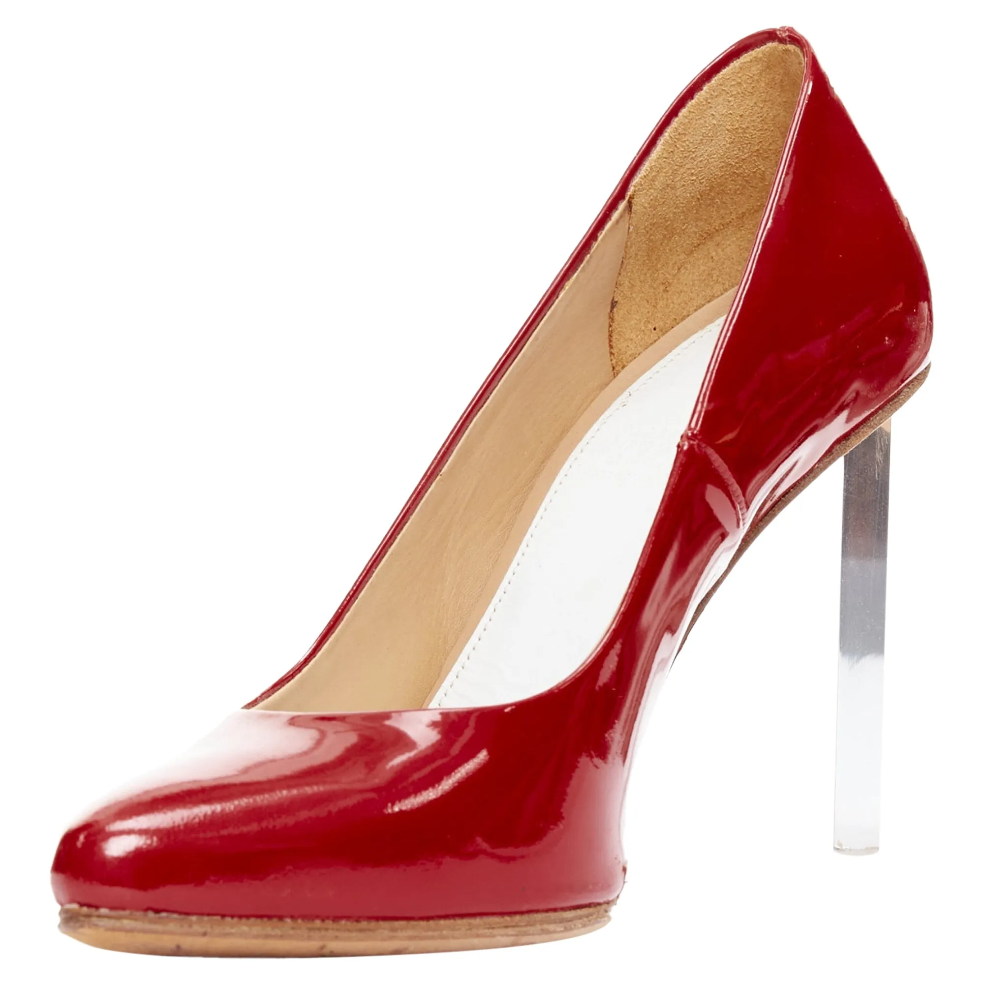 Maison Margiela H&M Invisible Red patent leather perspex clear heel pumps
