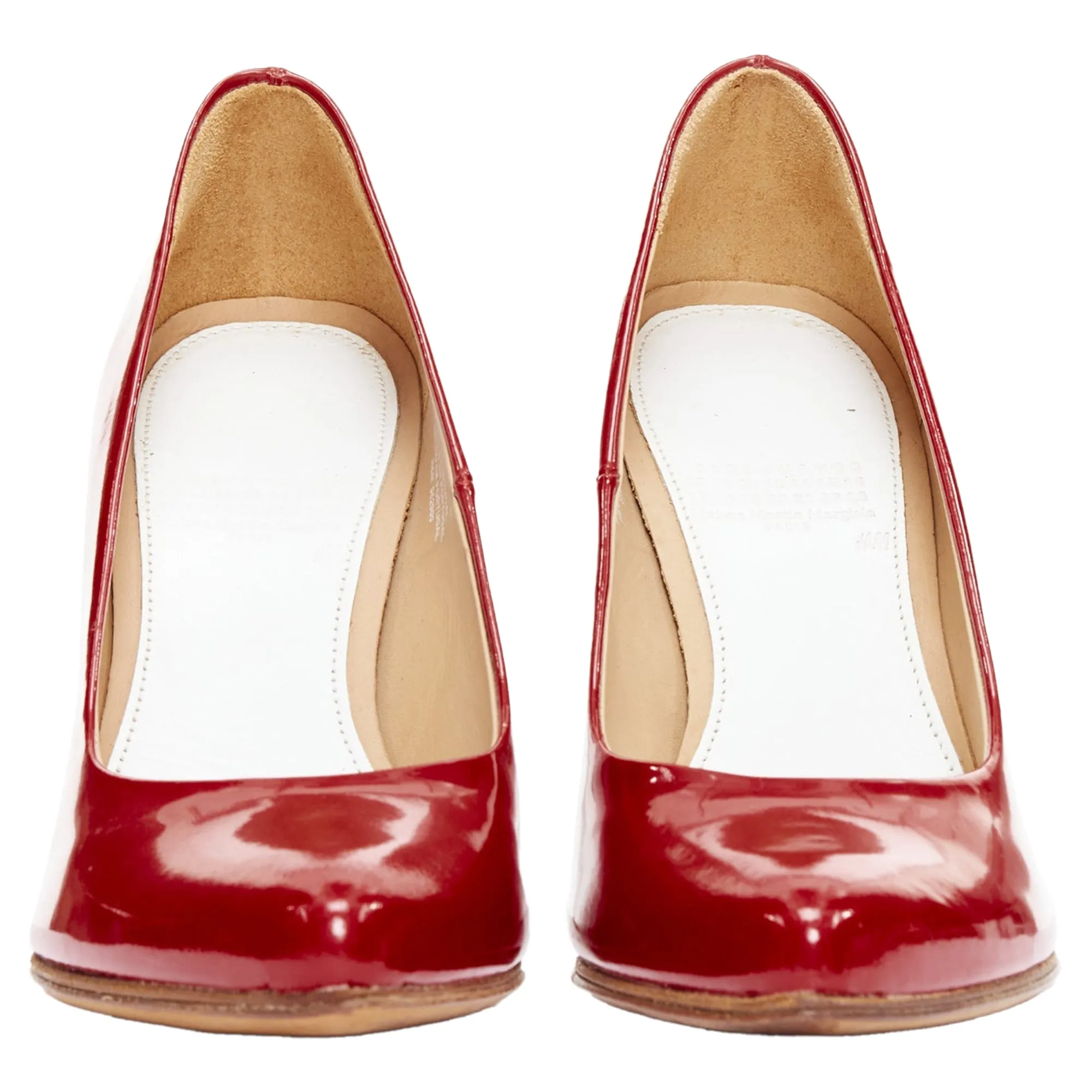 Maison Margiela H&M Invisible Red patent leather perspex clear heel pumps