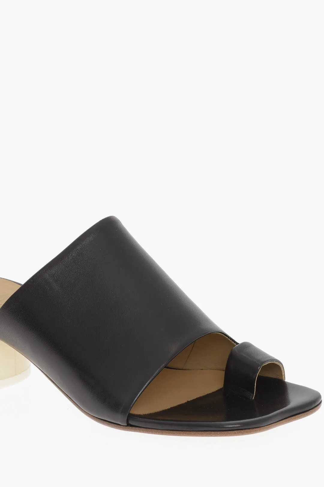 Maison Margiela Mm6 Leather Sandals With Lacquered Heel 5,5Cm