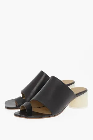 Maison Margiela Mm6 Leather Sandals With Lacquered Heel 5,5Cm