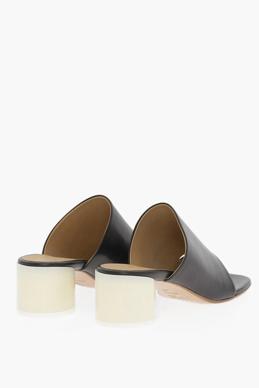 Maison Margiela Mm6 Leather Sandals With Lacquered Heel 5,5Cm