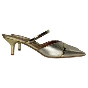 Malone Souliers Frankie Mules in Gold Leather