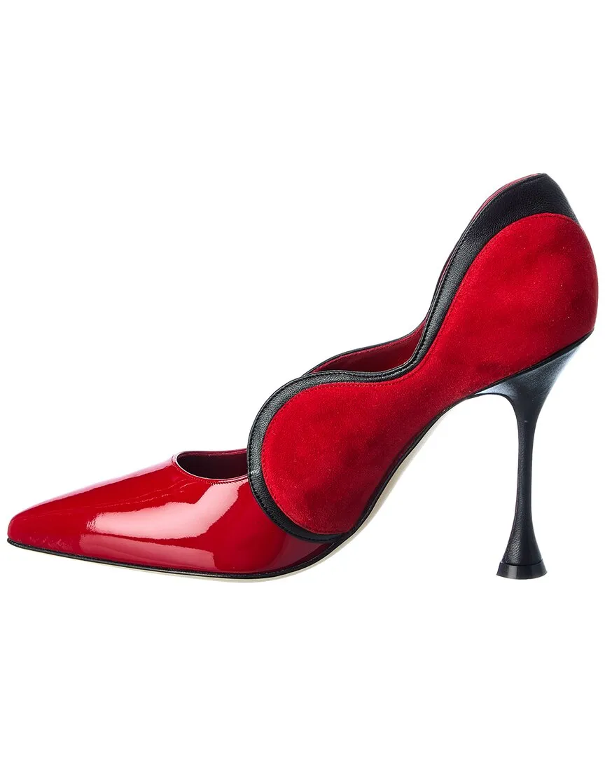 Manolo Blahnik Hamaki 105 Patent & Suede Pump