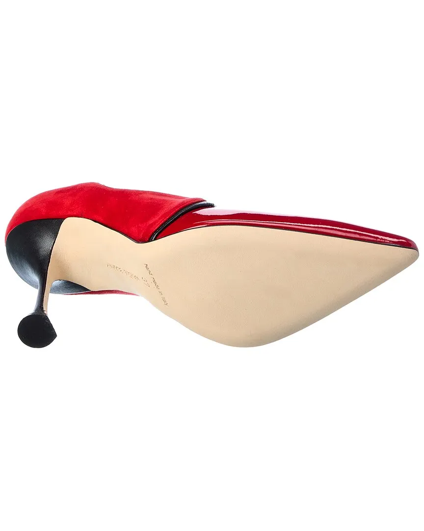 Manolo Blahnik Hamaki 105 Patent & Suede Pump