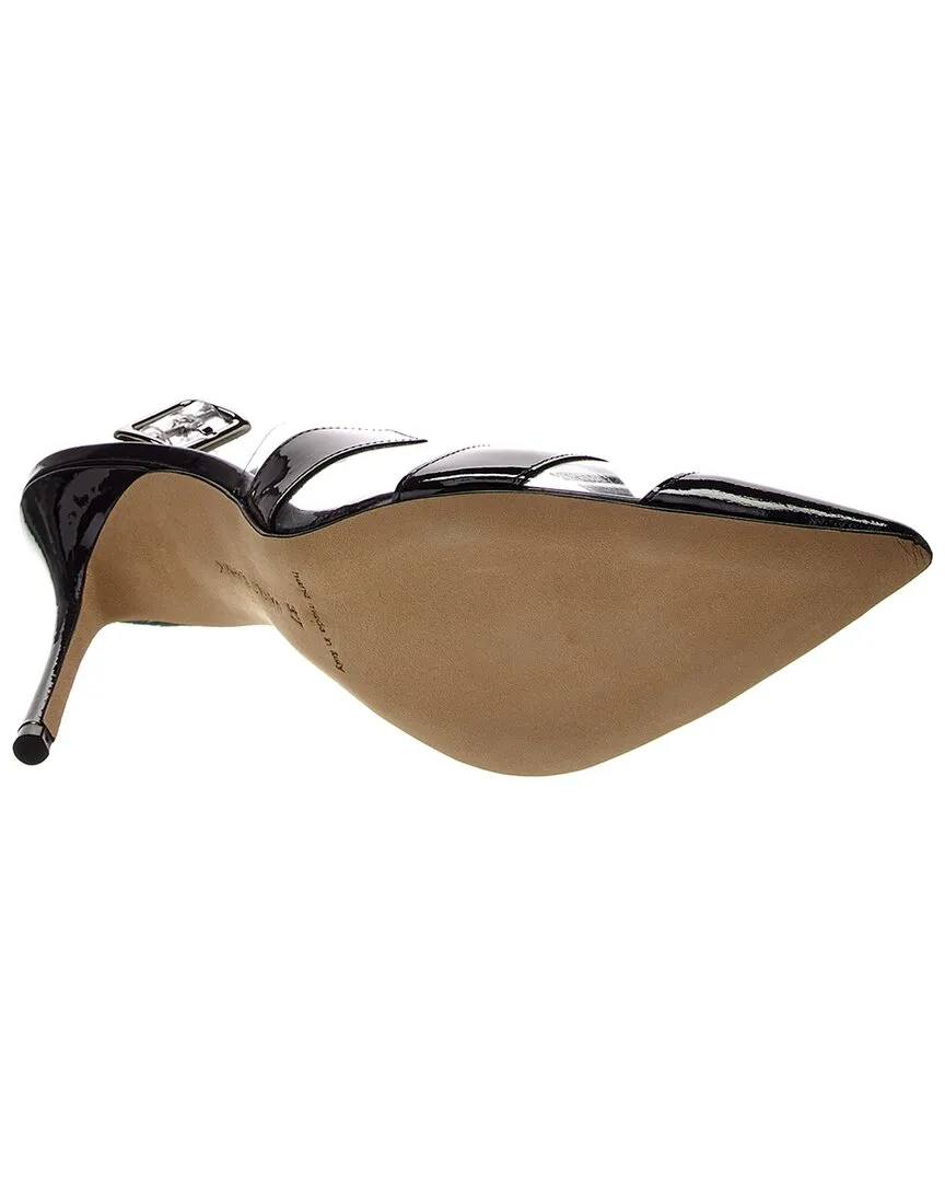 Manolo Blahnik Lixra 100 Vinyl & Patent Pump