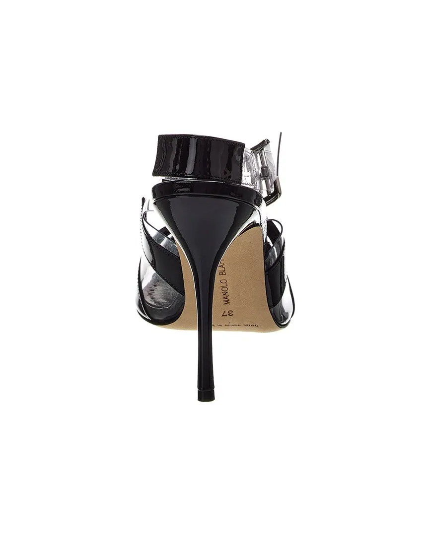 Manolo Blahnik Lixra 100 Vinyl & Patent Pump