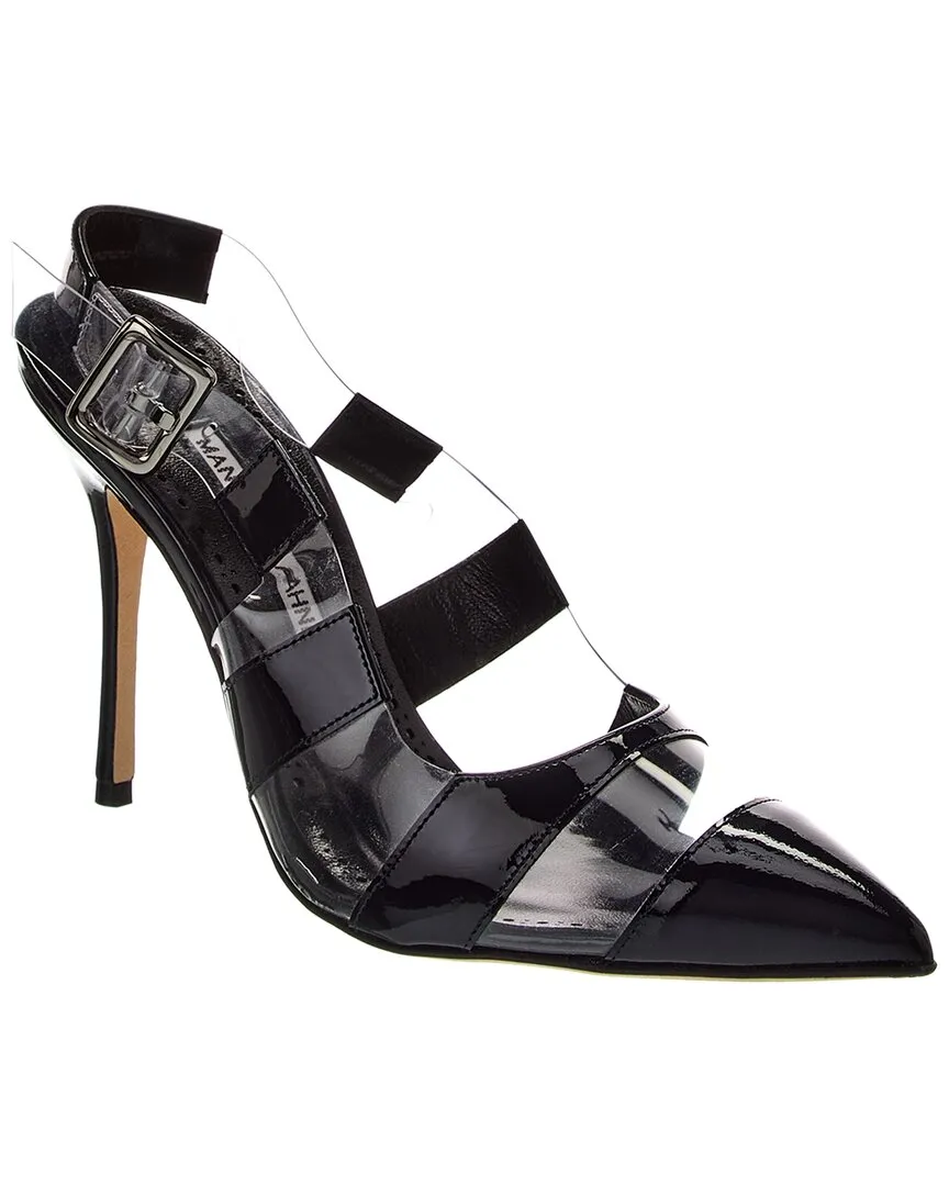 Manolo Blahnik Lixra 100 Vinyl & Patent Pump