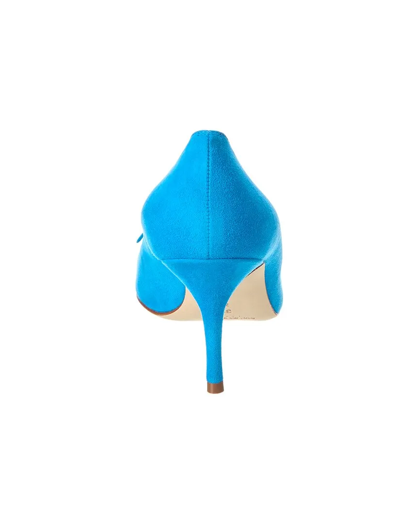 Manolo Blahnik Rinialo Bow 70 Suede & Leather Pump