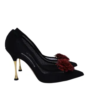 Manolo Blahnik Sohemias 105 Pointed-Toe Pumps in Black Mesh