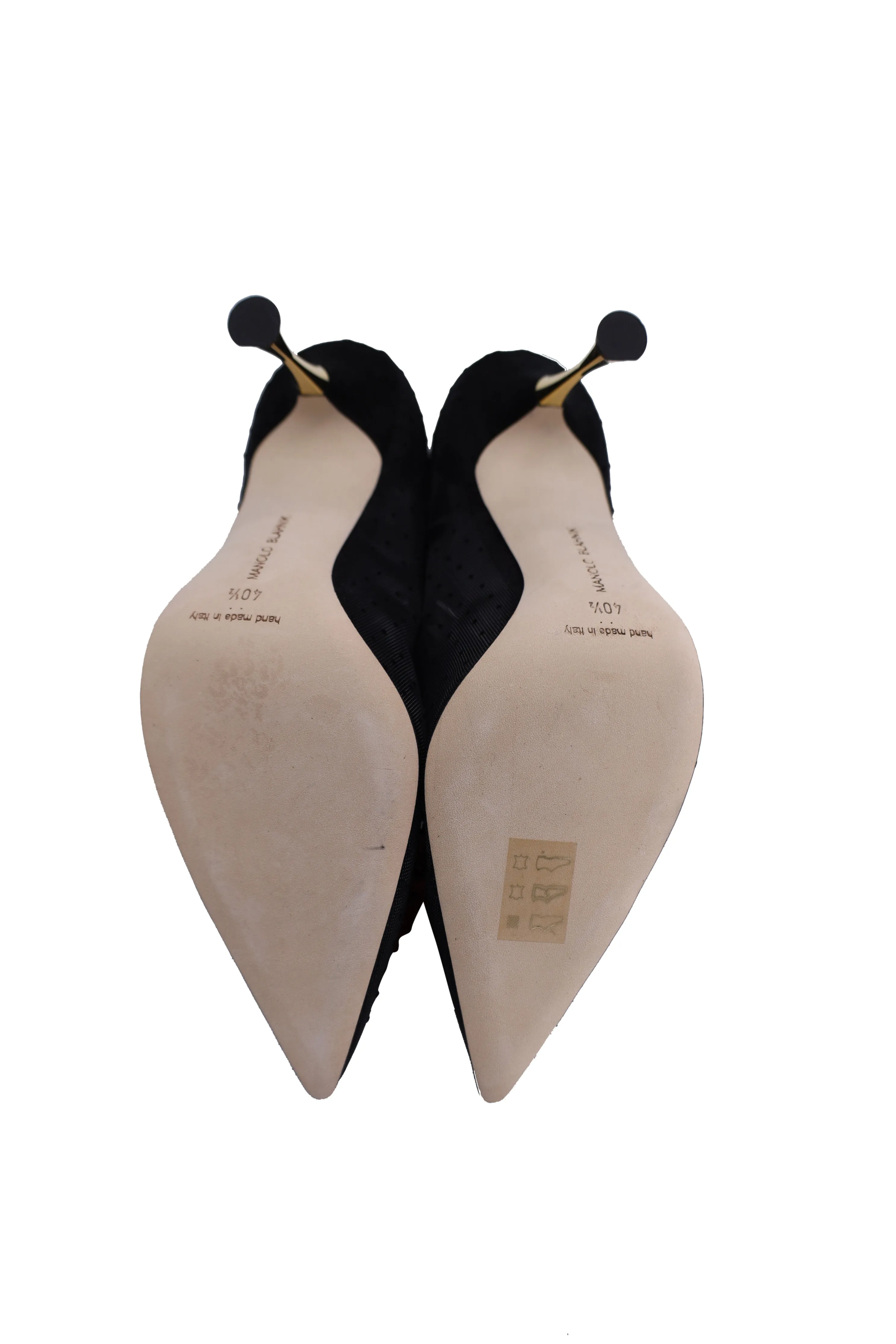 Manolo Blahnik Sohemias 105 Pointed-Toe Pumps in Black Mesh